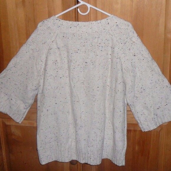 DRESSBARN Womans Unusual 3X Wool Knit Zip Sweater with 3/4 Flare Sleeves - Picture 5 of 5